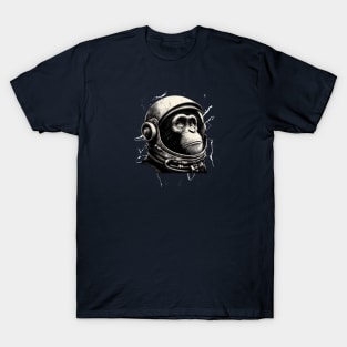 Astronaut Monkey wearing space helmet, meditate T-Shirt